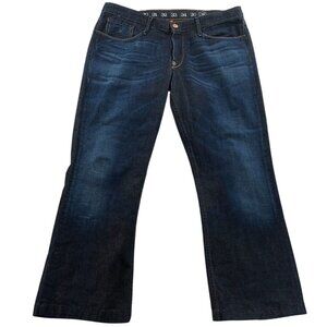 Earnest Sewn Men's Jeans Size 38 Blue Denim Dark Wash Bootcut Leg Cotton Classic